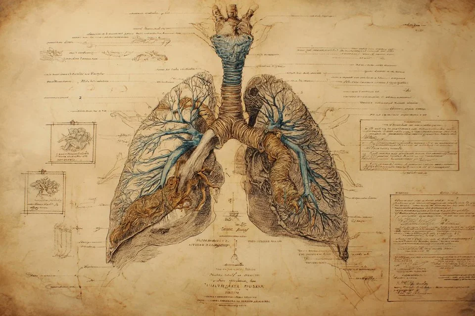 19th-Century Style Anatomical Chart with Latin Labels