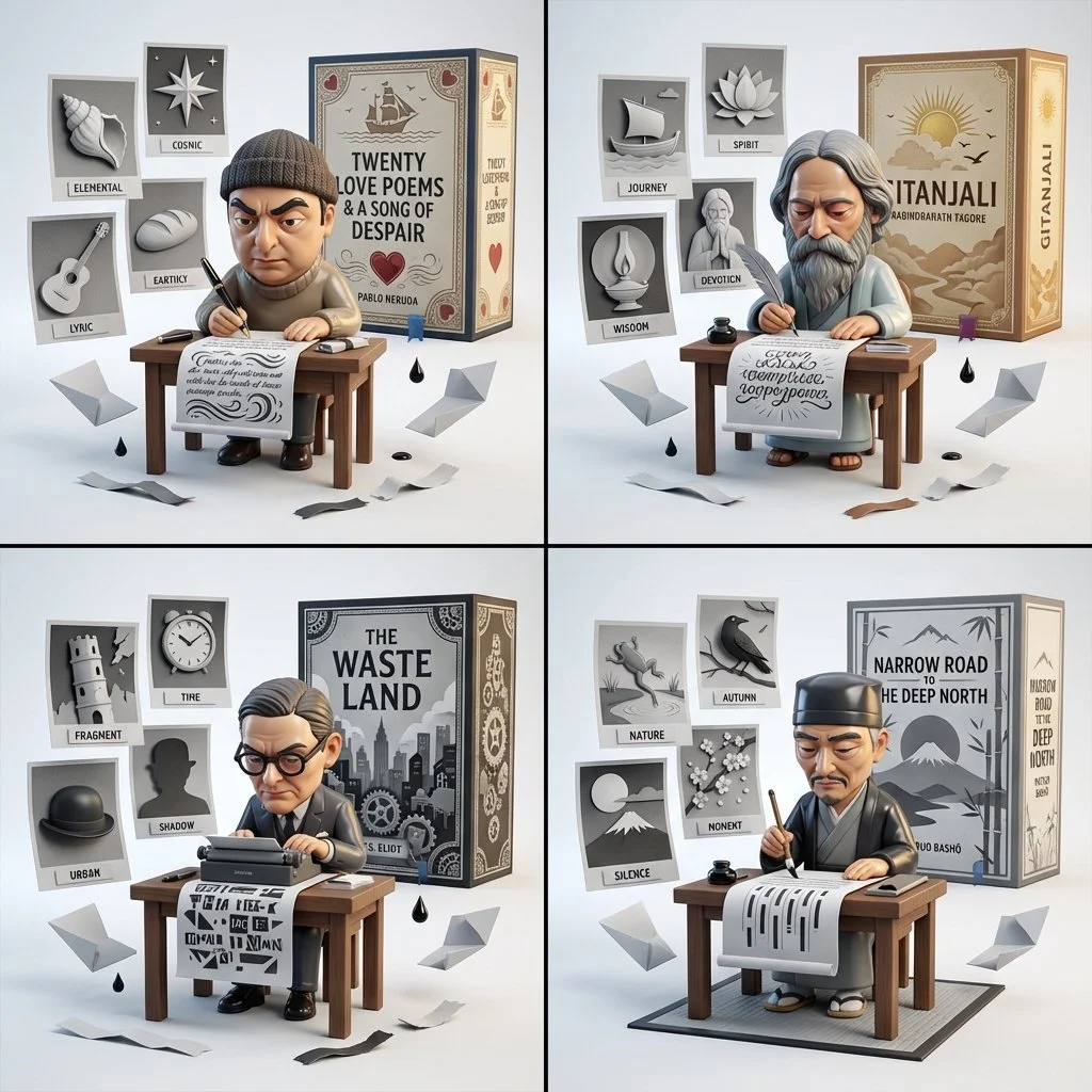 4 Iconic Poets Captured in a 3D Verse Diorama Collection