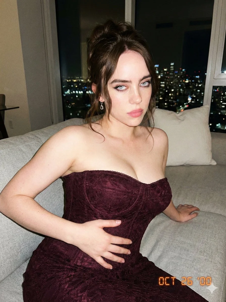 90s Glam: Billie Eilish in Urban Nightscape