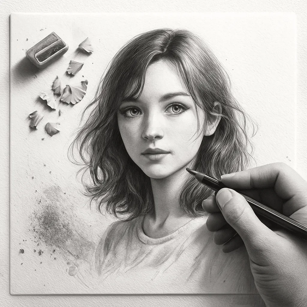 A 3D Pencil Sketch in Progress