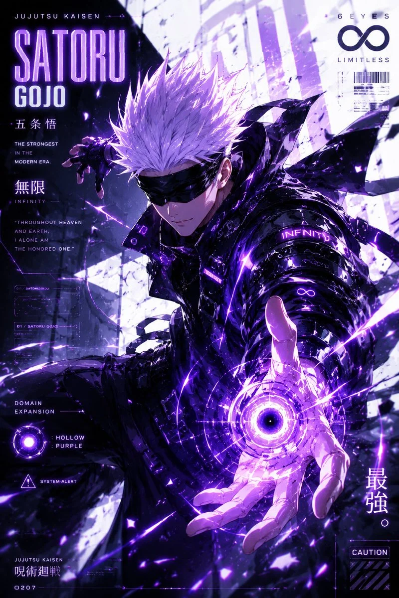 A confident hero stands tall against a cyberpunk cityscape backdrop.