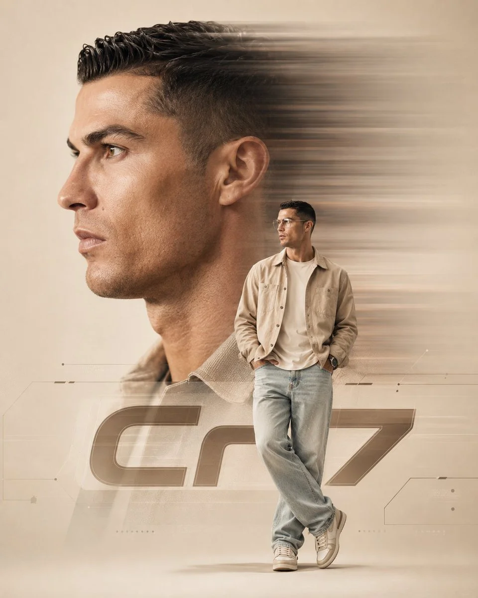 A confident side profile portrait with motion blur streaks
