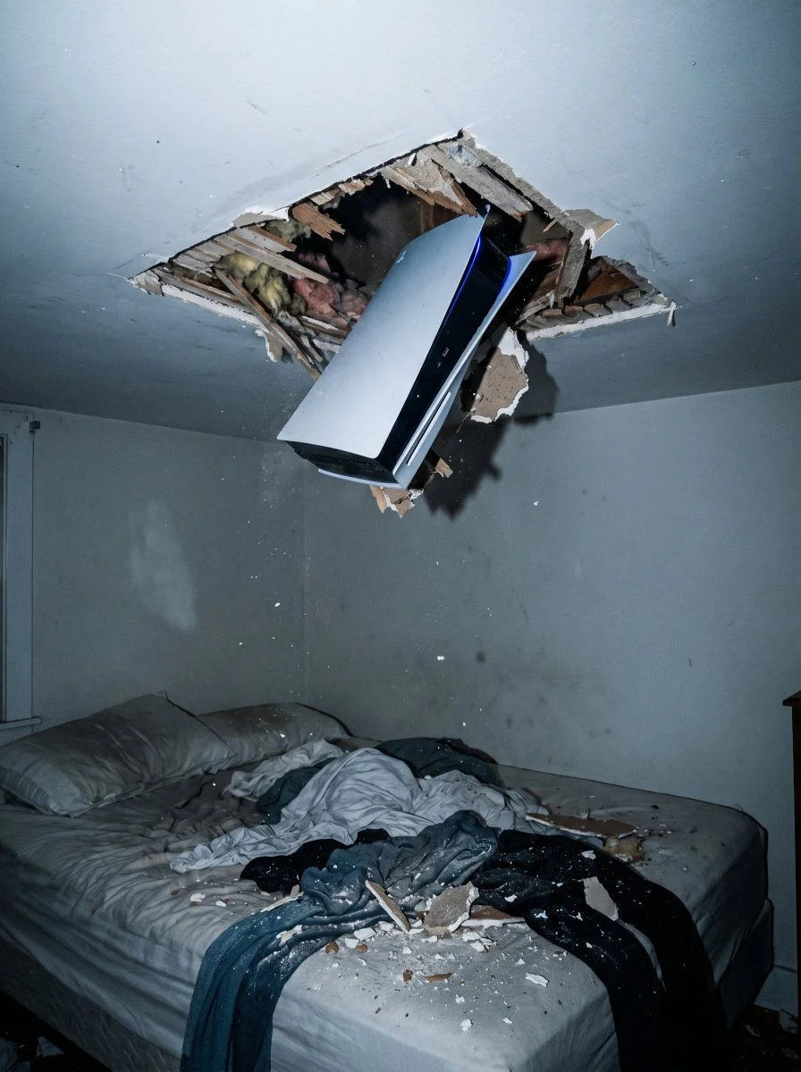 A Console's Descent: Chaos in a Bedroom