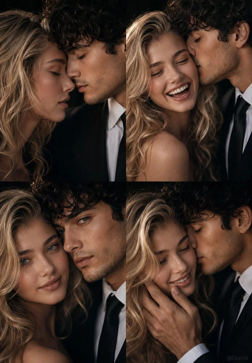 A couple shares four intimate moments in cinematic closeups
