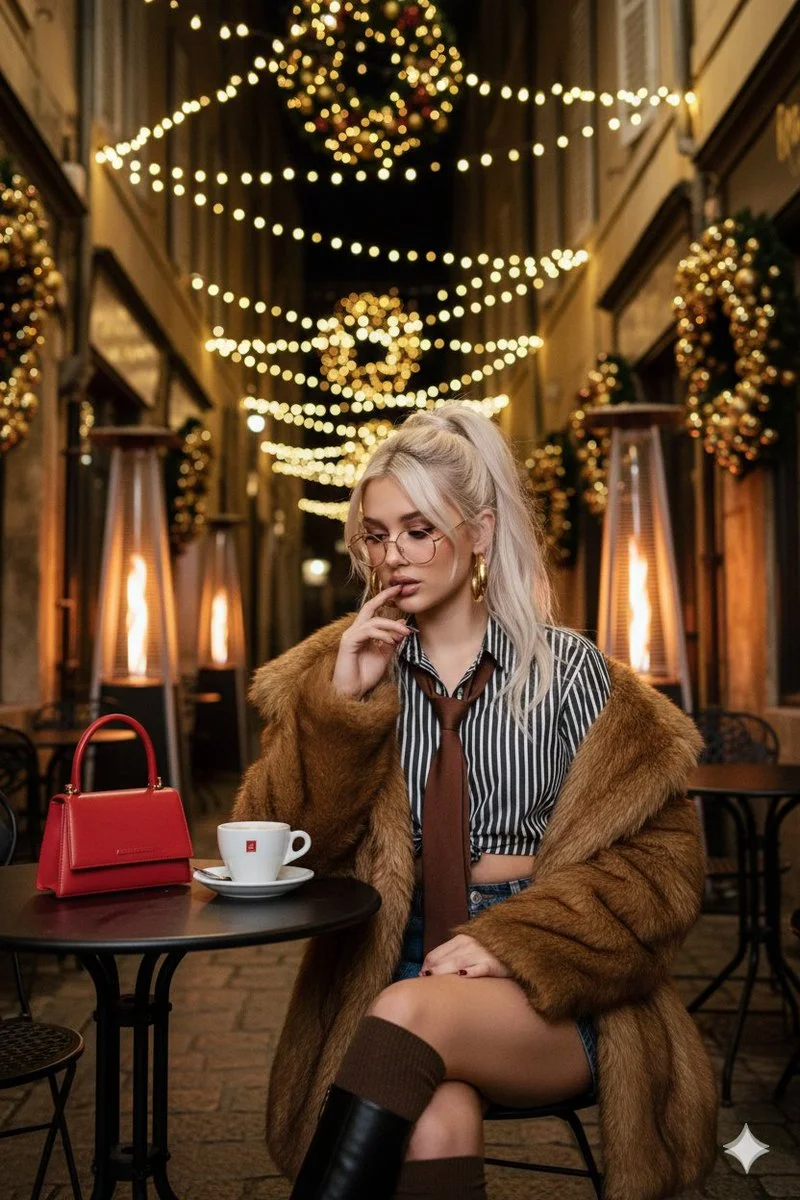 A Cozy Christmas Café Contemplation