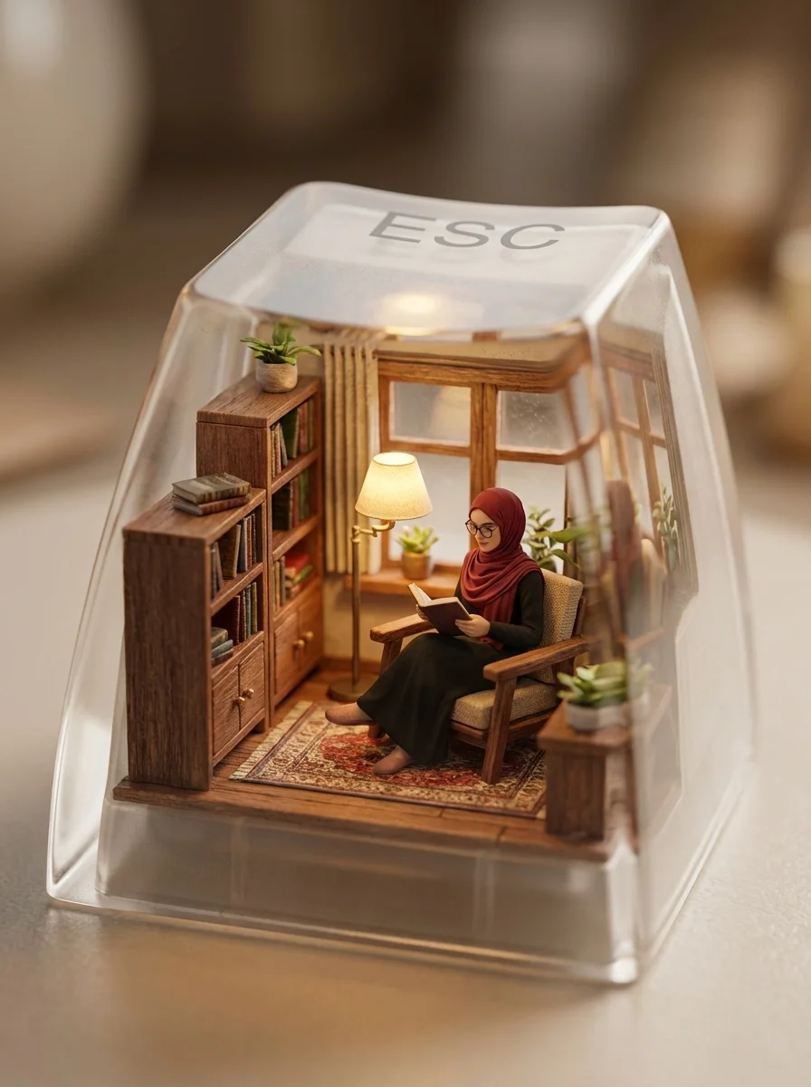 A Cozy Escape: Reading in a Keycap Wonderland