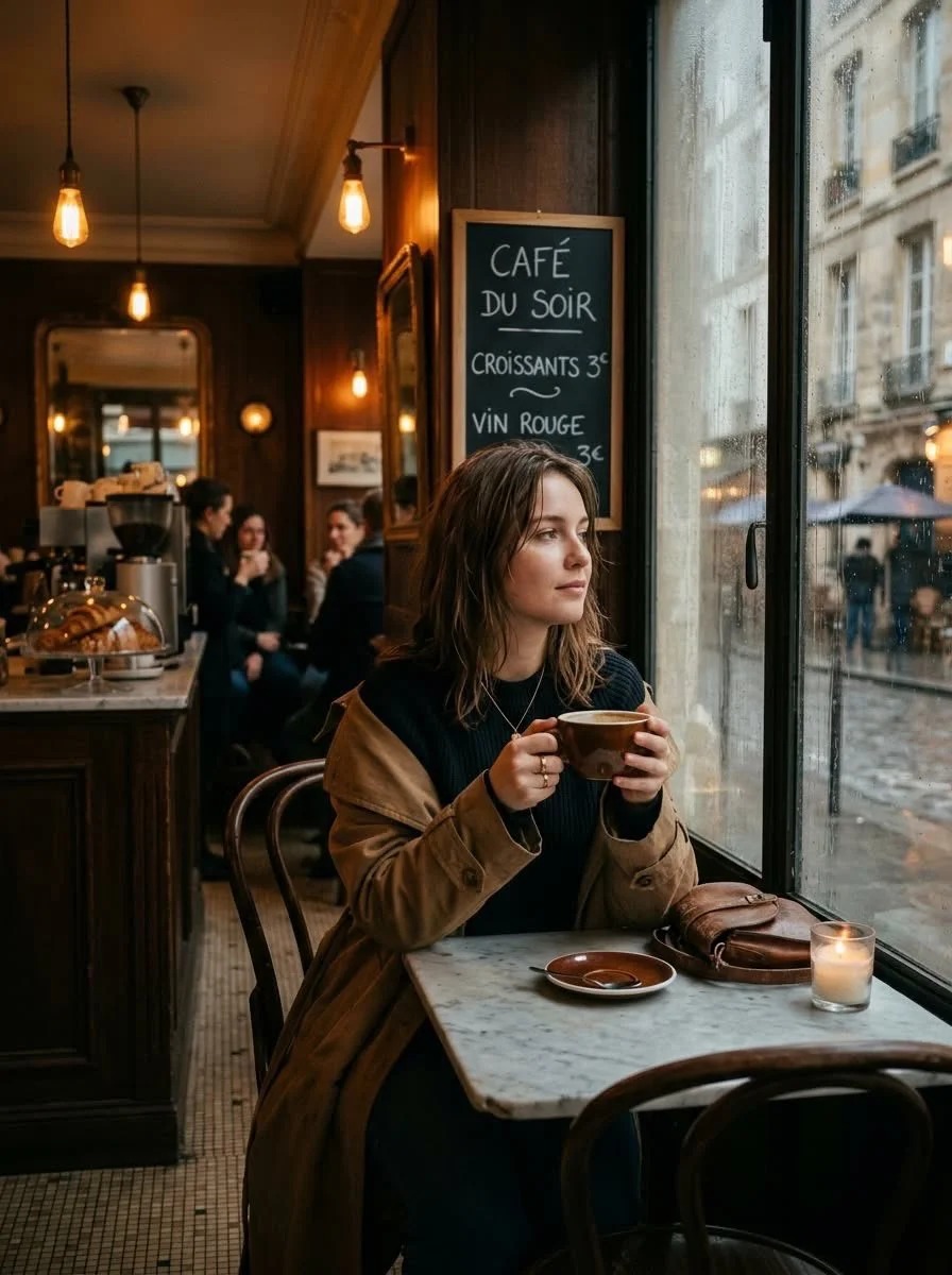 A Cozy Parisian Moment in the Rain