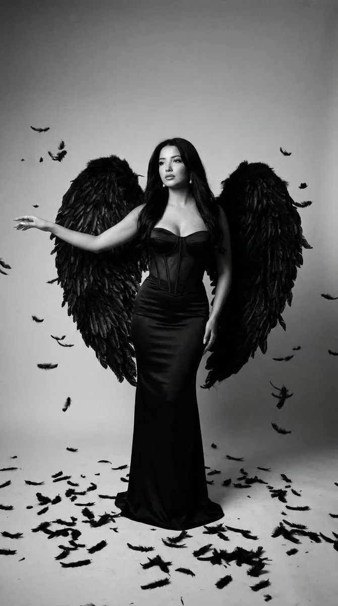 A Dark Angel in Black: The Elegance of Shadows