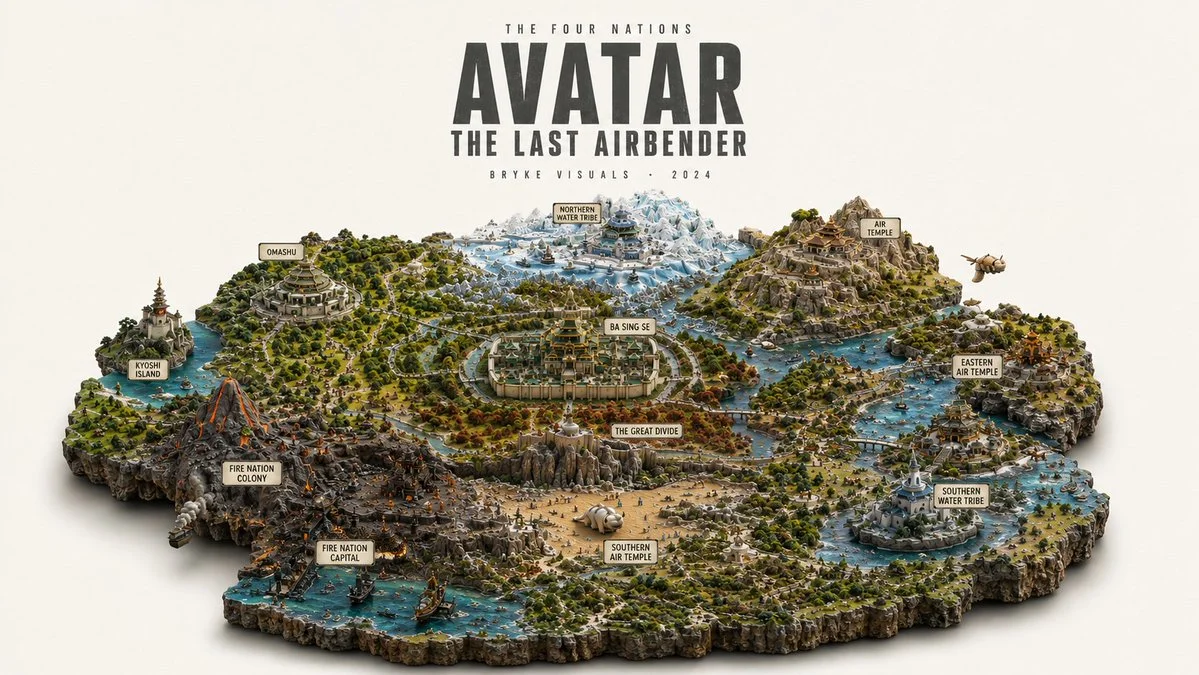 A detailed diorama poster of a fantasy world with sharp focus and warm light