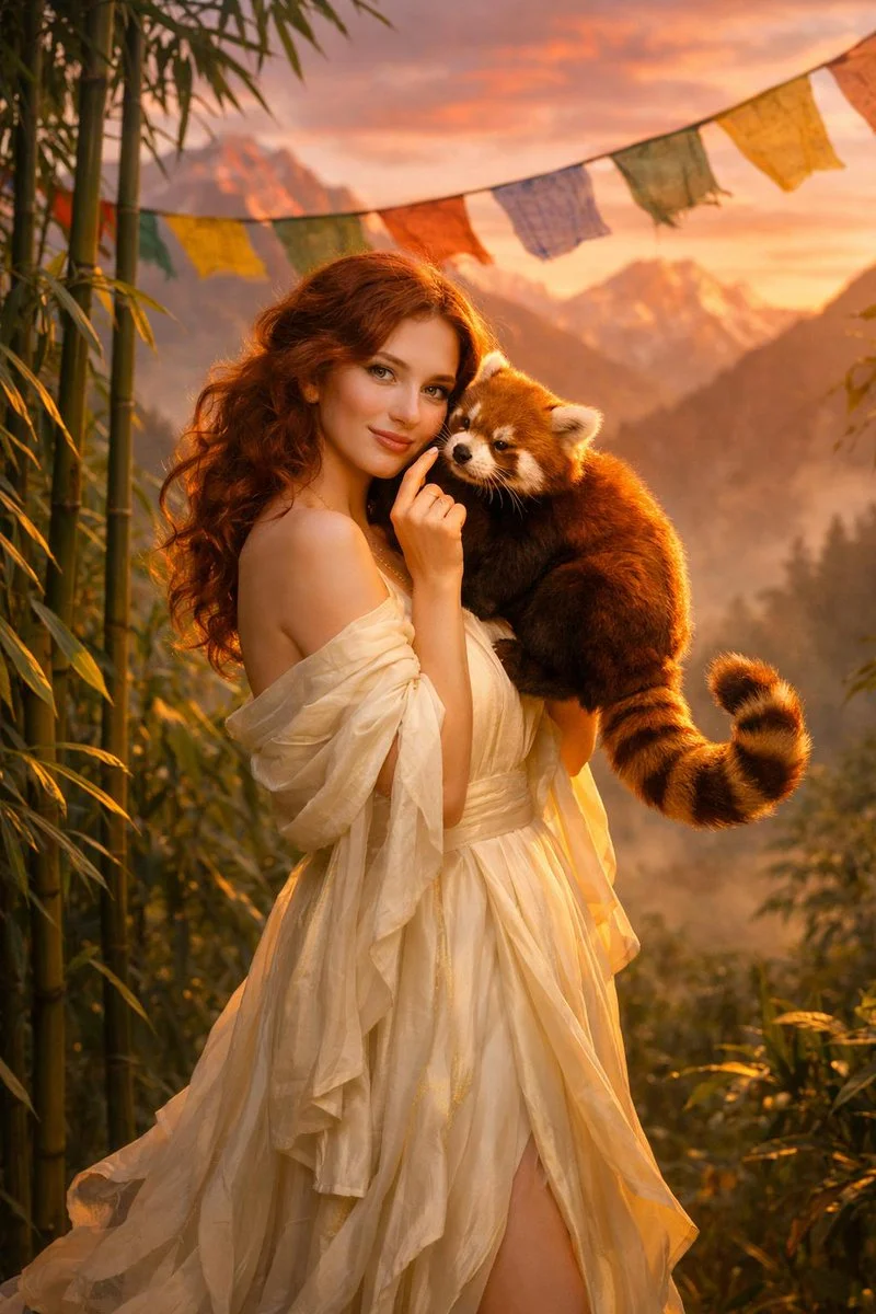 A Dreamlike Moment Between Forest Spirits and Nature's Embrace