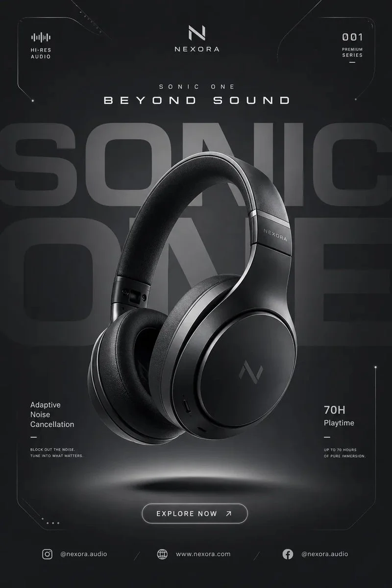 A floating premium wireless earbud case with sleek metallic finish