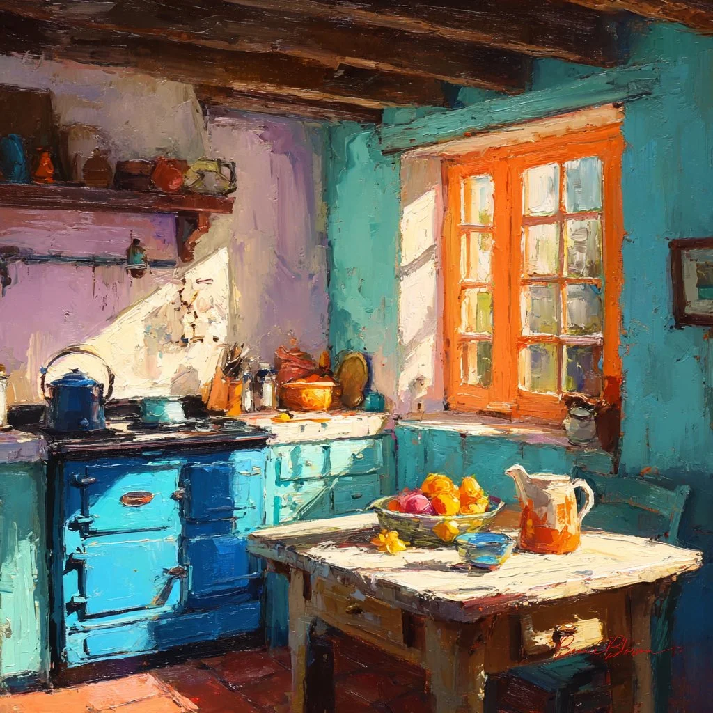 A Glimpse of Cozy Nostalgia in Turquoise Hues