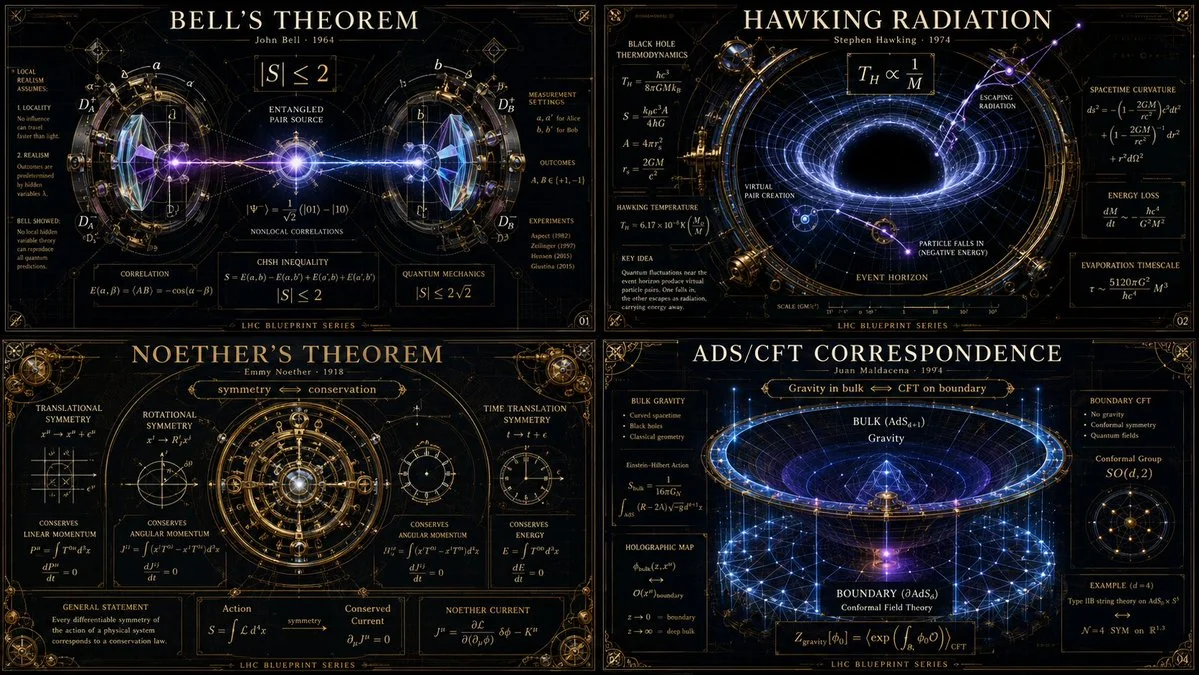 A glowing glass sculpture of Bell's theorem warps spacetime around it