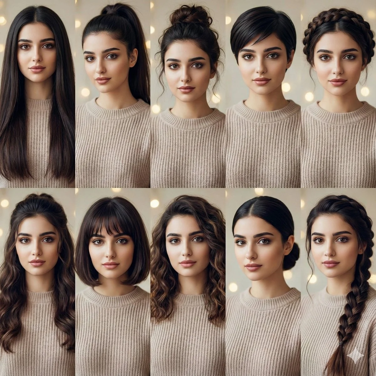 A Hairstyle for Every Mood: Collage of Variations