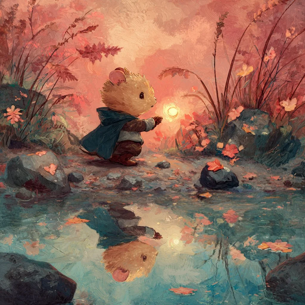 A Hero’s Reflection: Baby Animal's Dream of Bravery