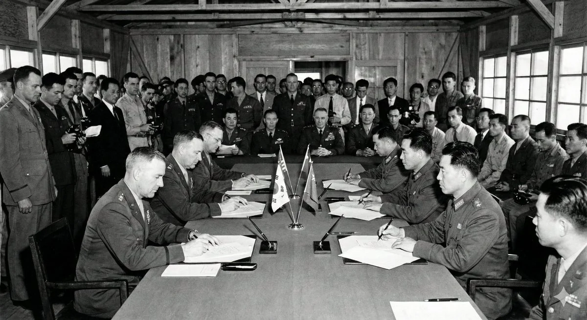 A Historic Pause: The Korean Armistice Signing Moment
