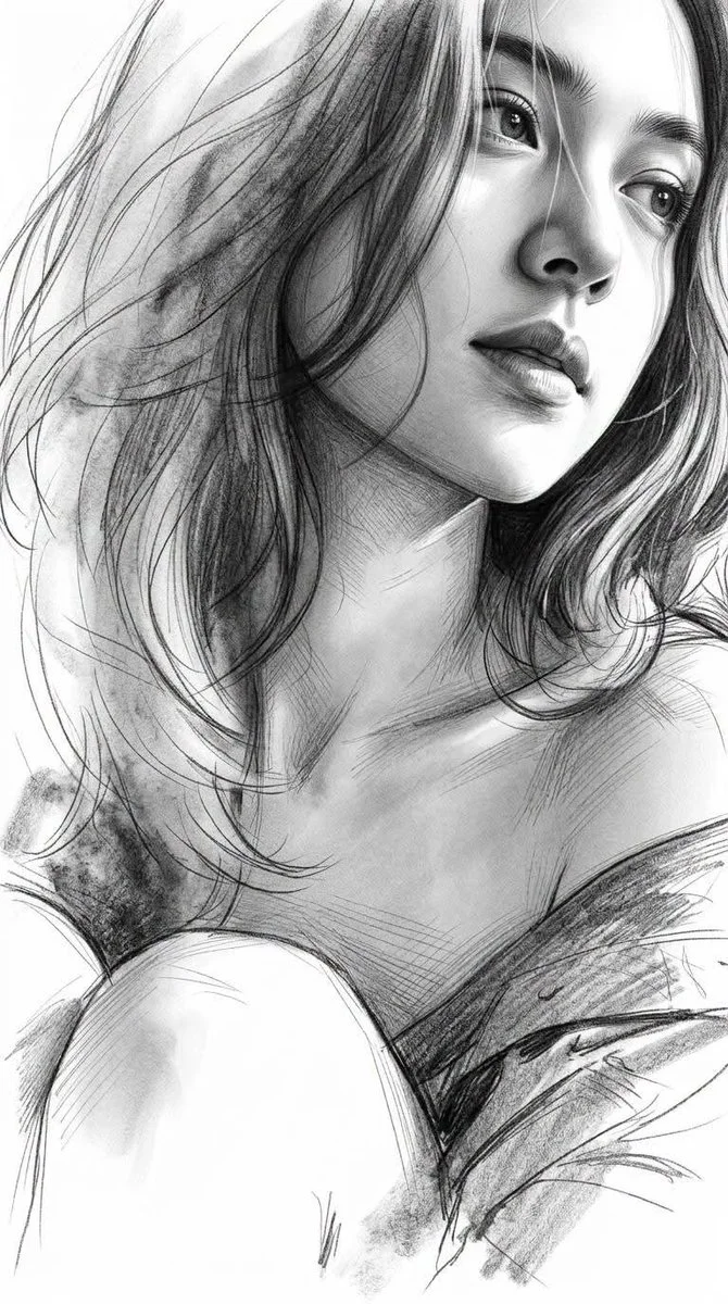 A hyper-realistic graphite portrait emerges from expressive sketch lines