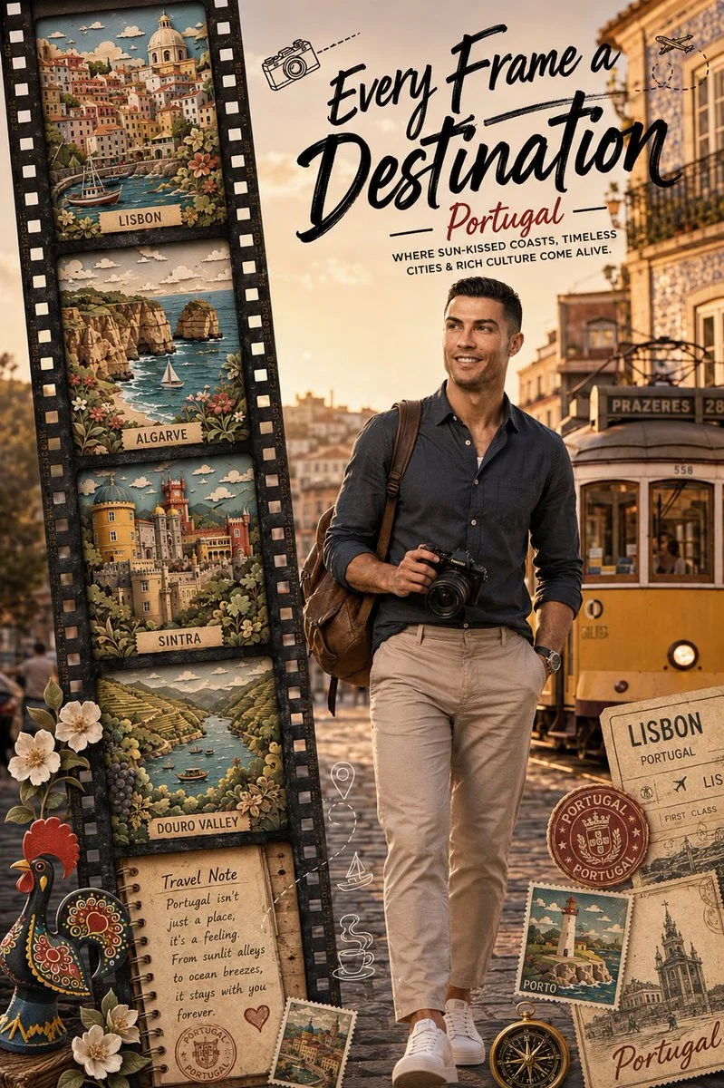 A lone backpacker walks confidently through a blurred Parisian street