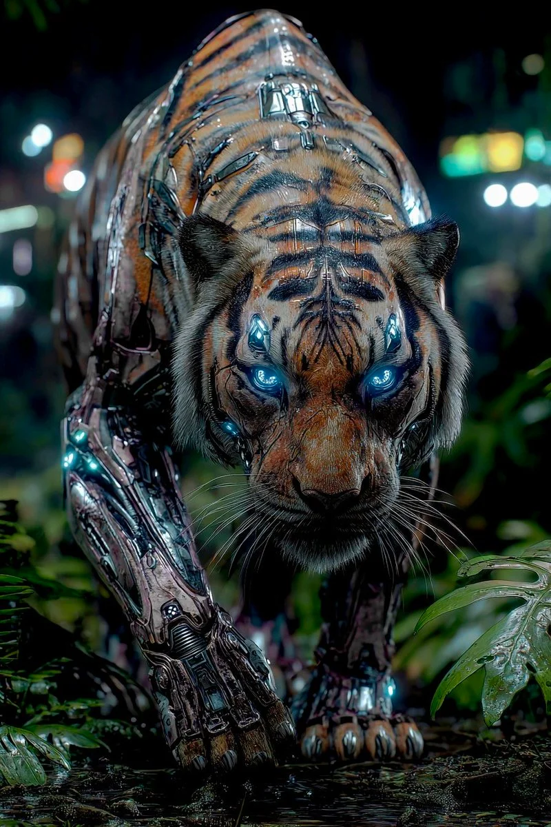 A Mechanical Hunter in Lush Shadows