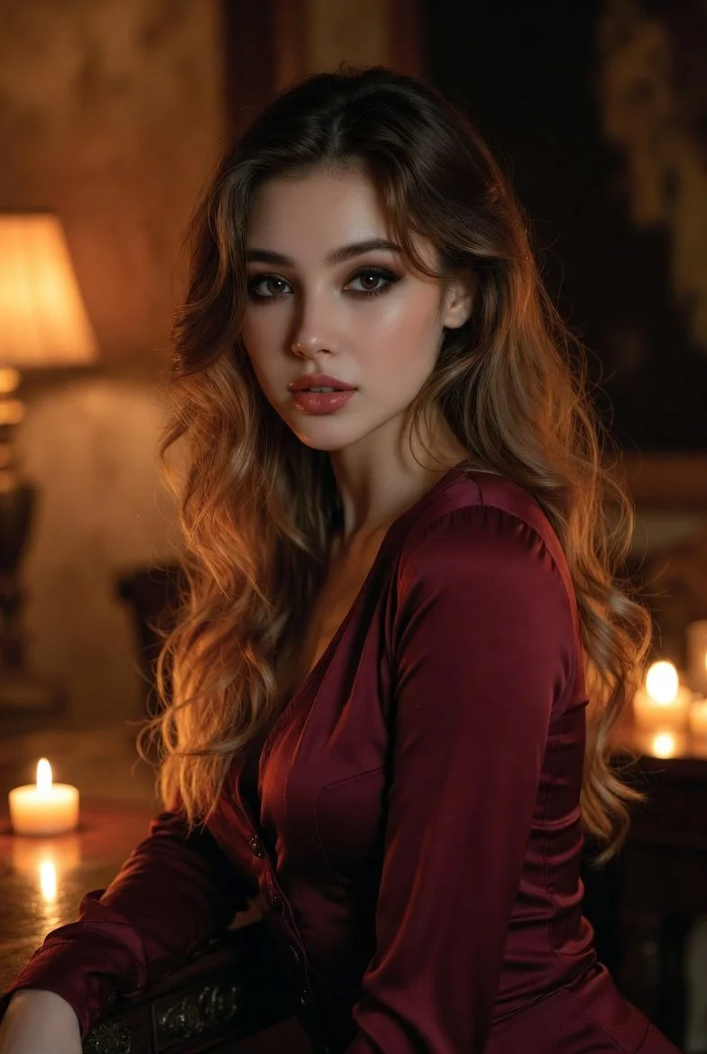 A Mesmerizing Gaze in a Timeless Setting