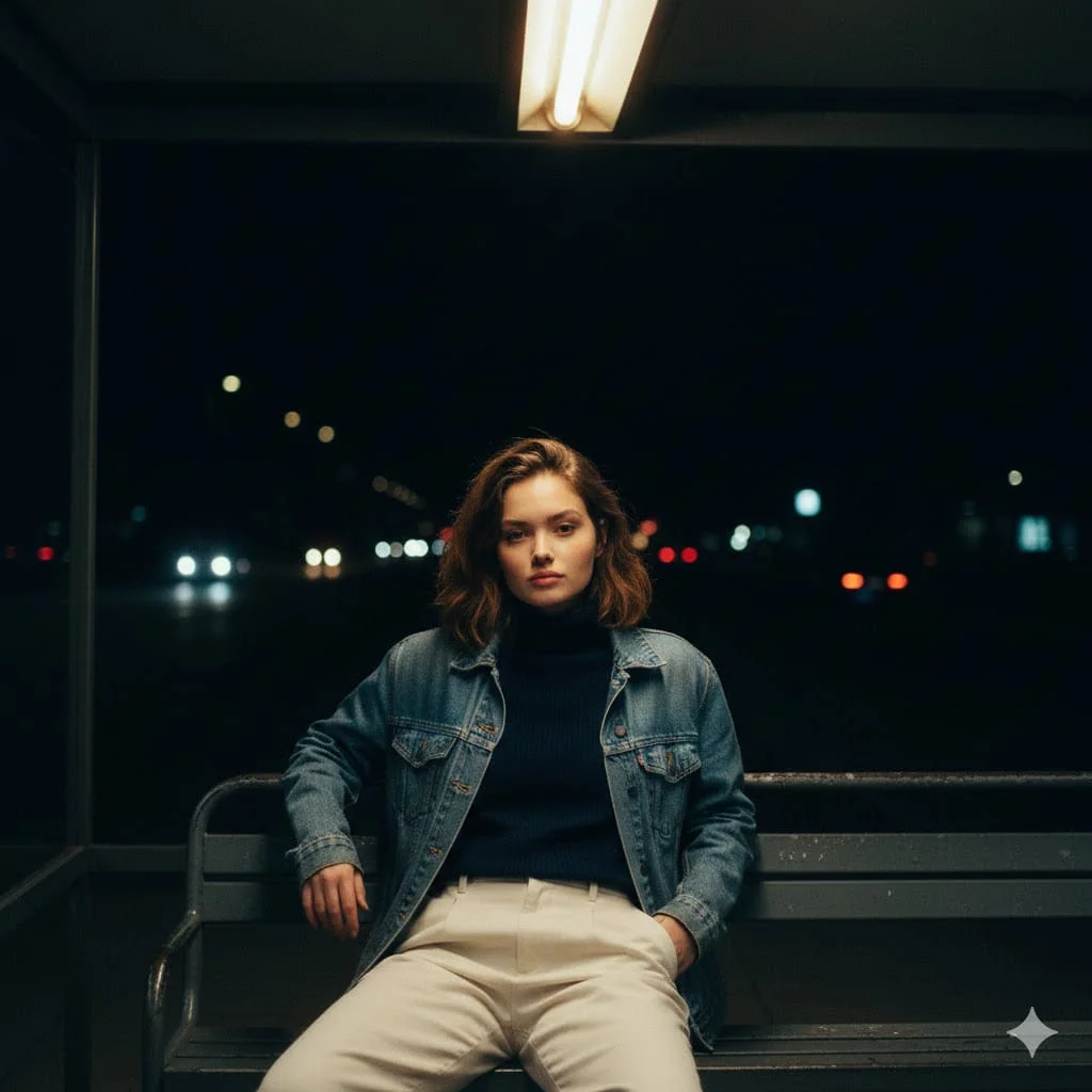 A Moment in Time: Night Thoughts at the Bus Stop