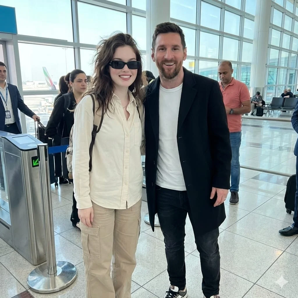 A Moment with Greatness: Smiles and Sunshine at Dubai Airport