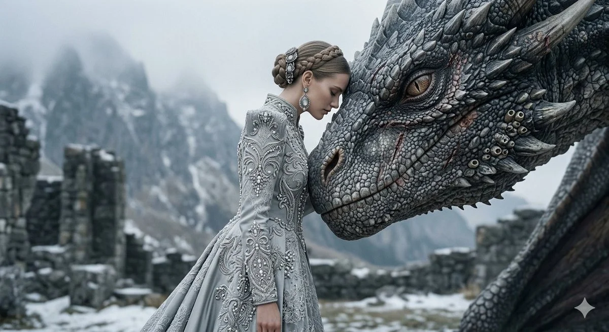 A Regal Connection: Woman and Dragon in Couture