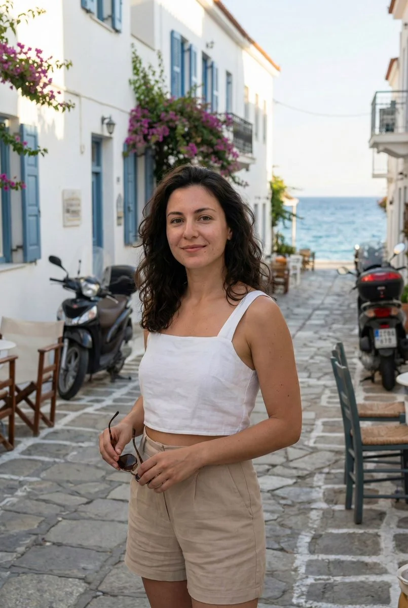 A Serene Stroll in a Mediterranean Escape