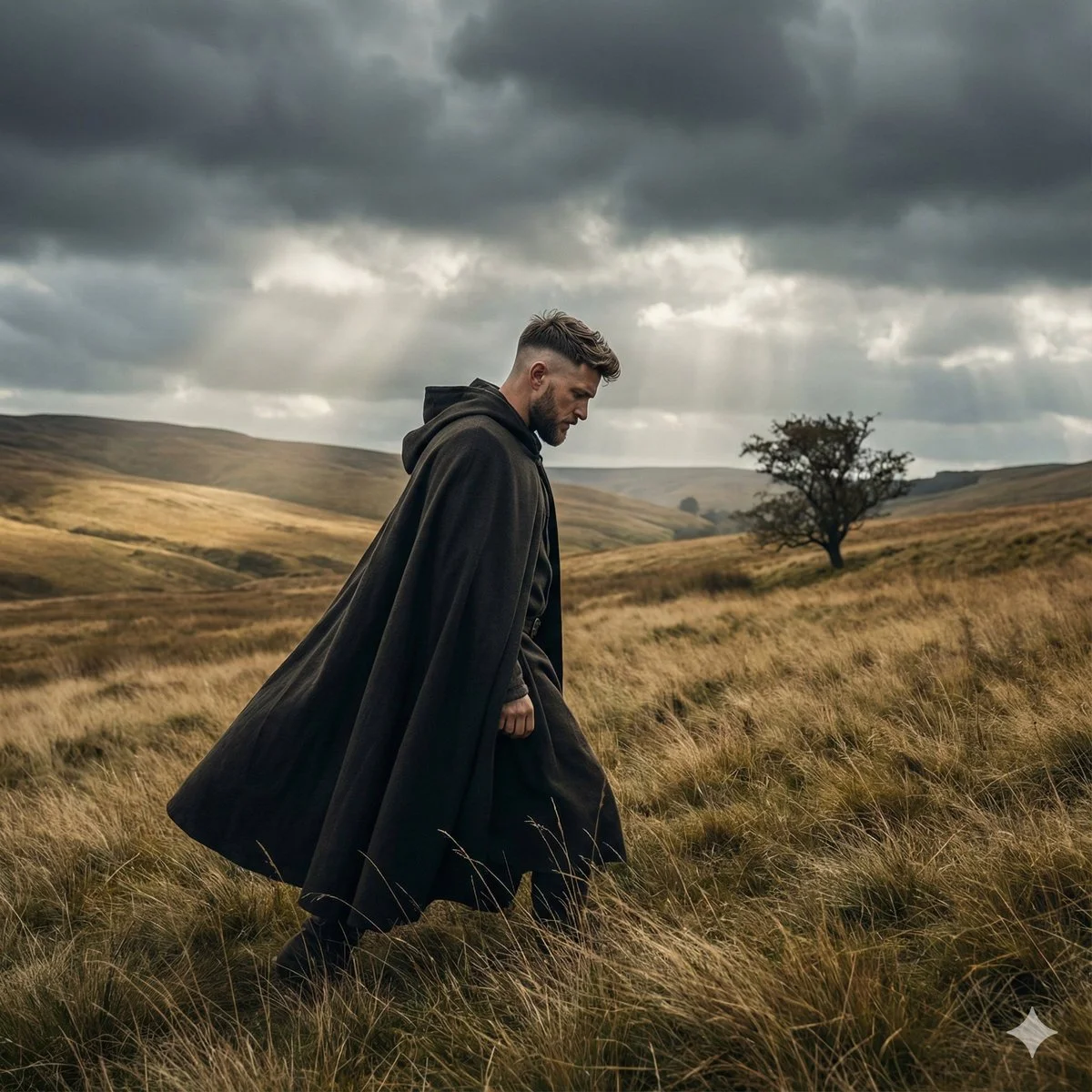 A Solitary Journey Through Golden Hills