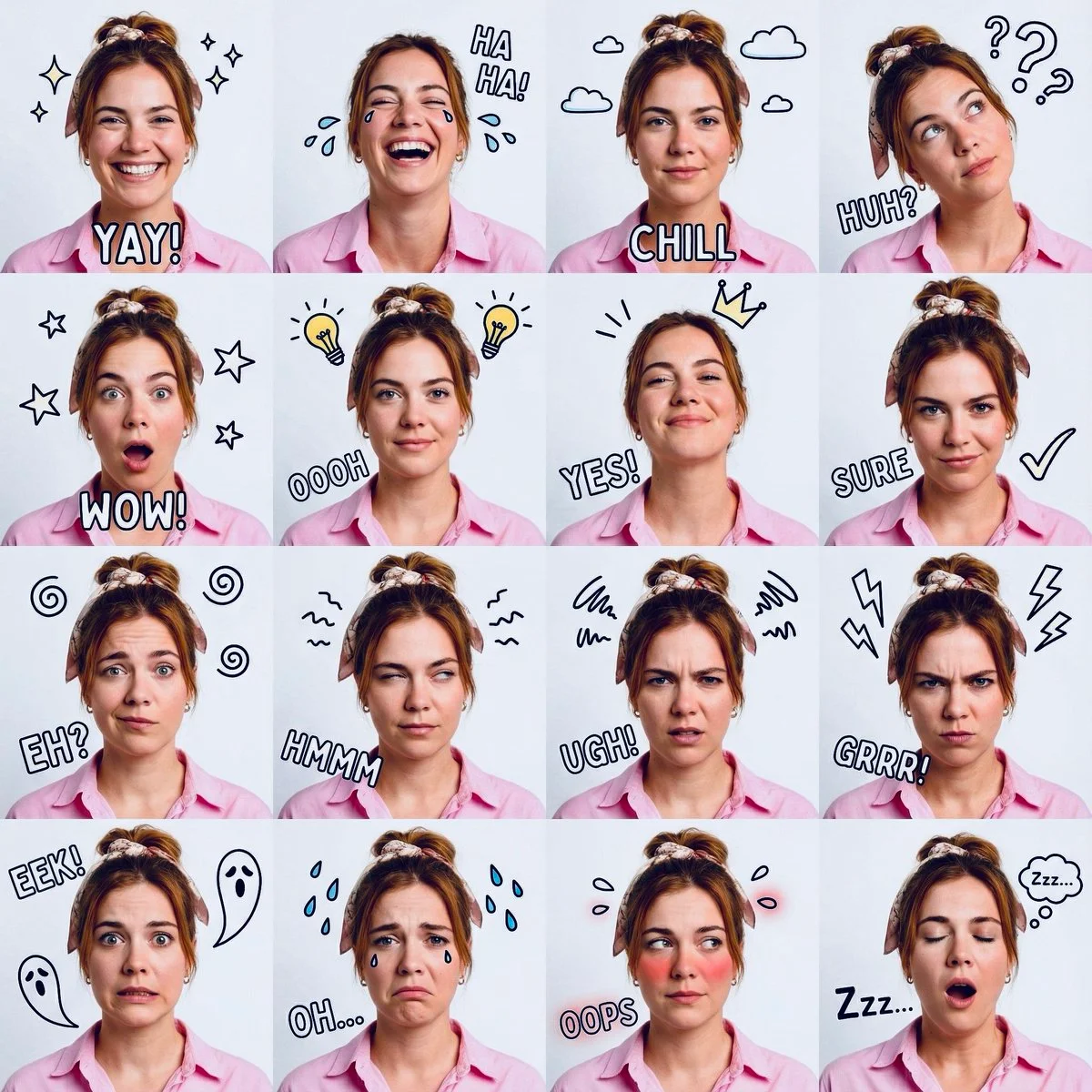 A Spectrum of Emotion: 16 Faces, 1 Identity