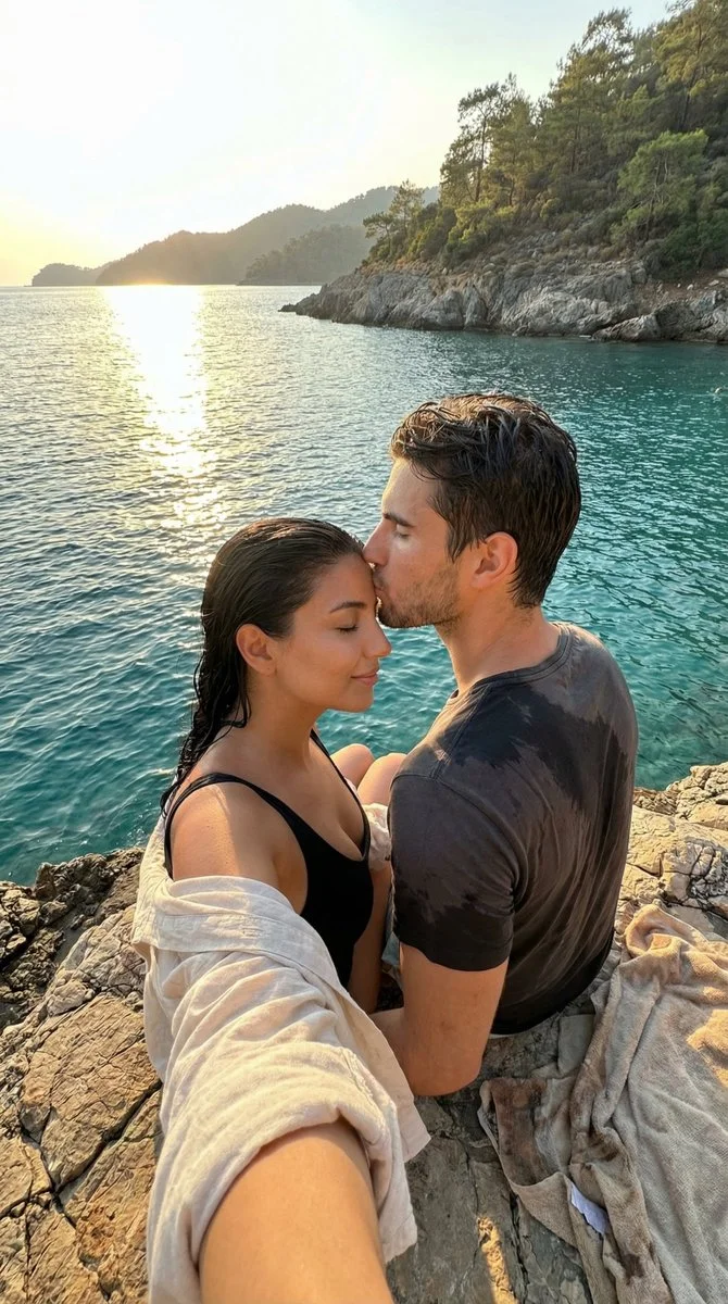 A Tender Moment by the Sea