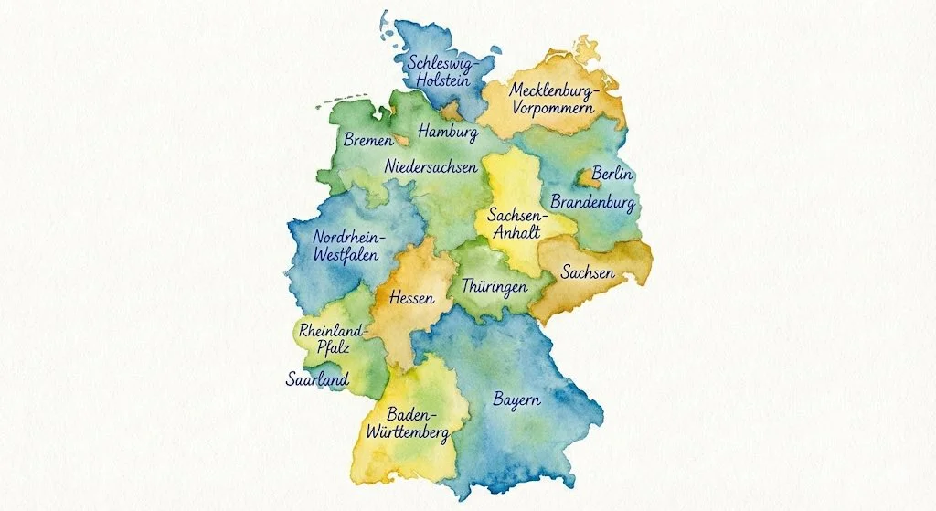 A Watercolor Journey Through Germany's States