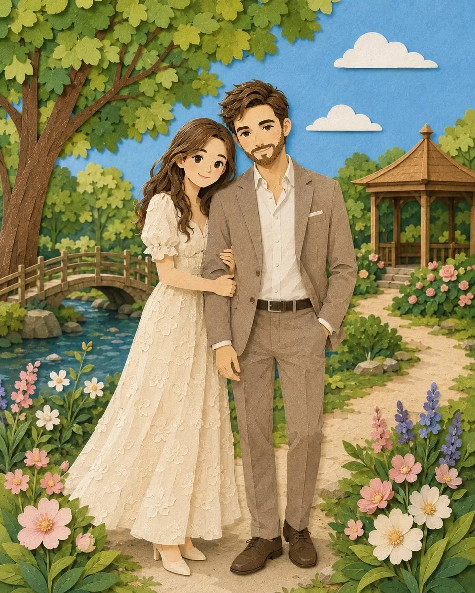 A Whimsical Love: A Paper-Cut Portrait