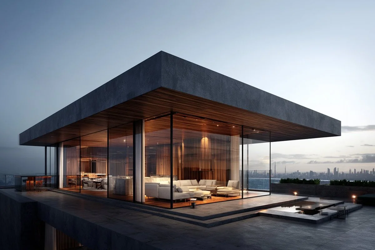 Abstract Minimalism: Architectural Simplicity in Dual Tones