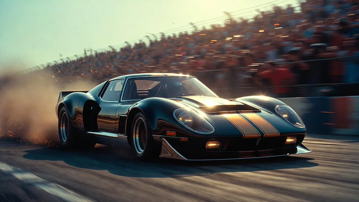 Adrenaline and Precision: Classic Race Start in Retro-Futuristic Style