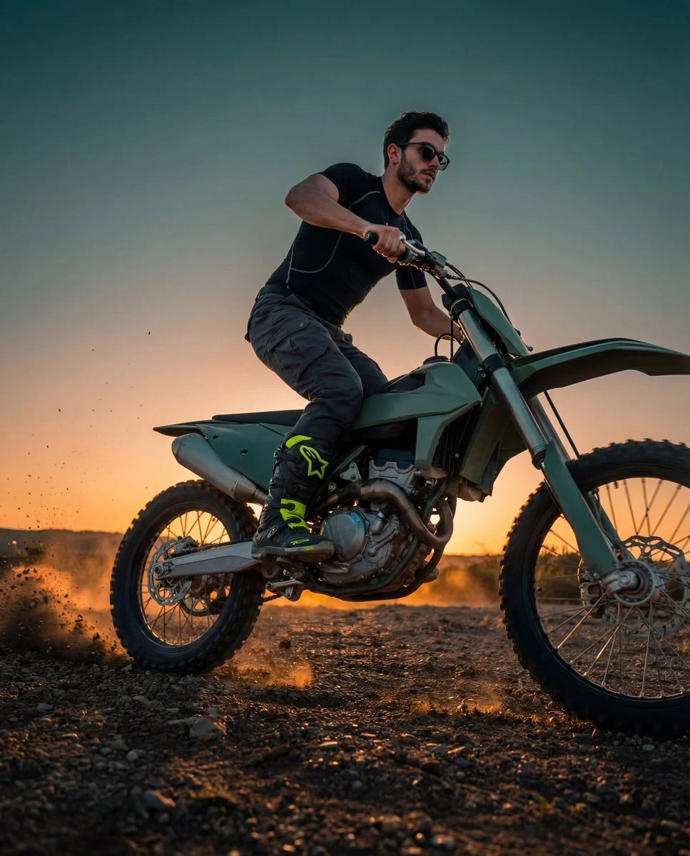 Adrenaline Rush at Sunset: A Rider's Journey