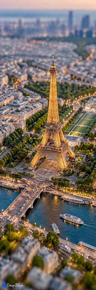 Aerial tilt-shift photography transforms busy city into tiny toy model