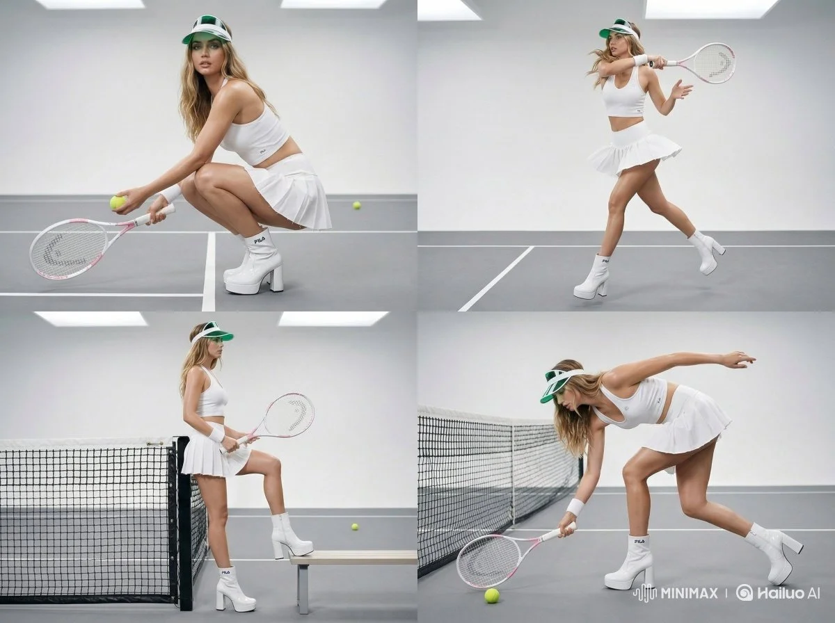 Ana de Armas in a Hyper-Realistic Luxury Tennis Editorial Collage