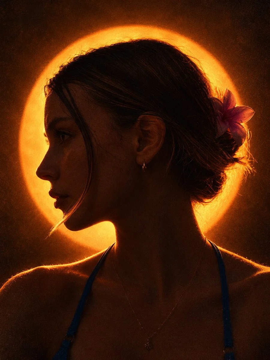 Analog Film Grain Captures Dramatic Silhouette and Amber Halo