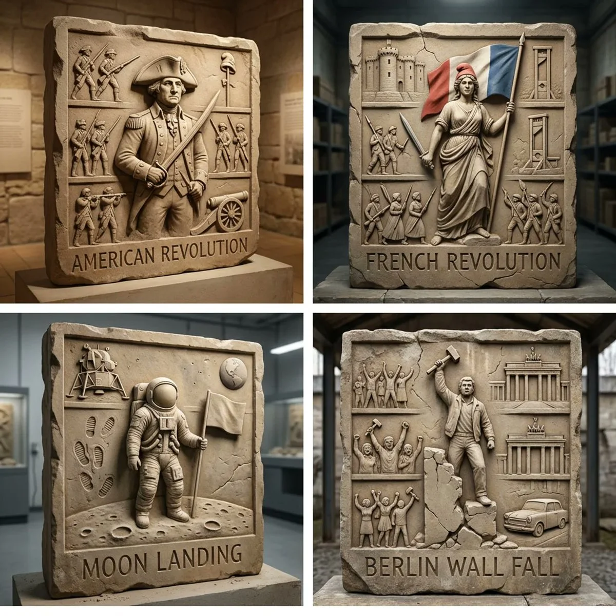 Ancient Heroes Immortalized on Weathered Sandstone Slabs
