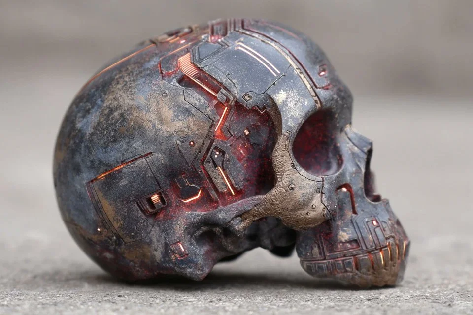 Ancient Tech Unearthed: Futuristic Relic with Glowing Blue Inscriptions