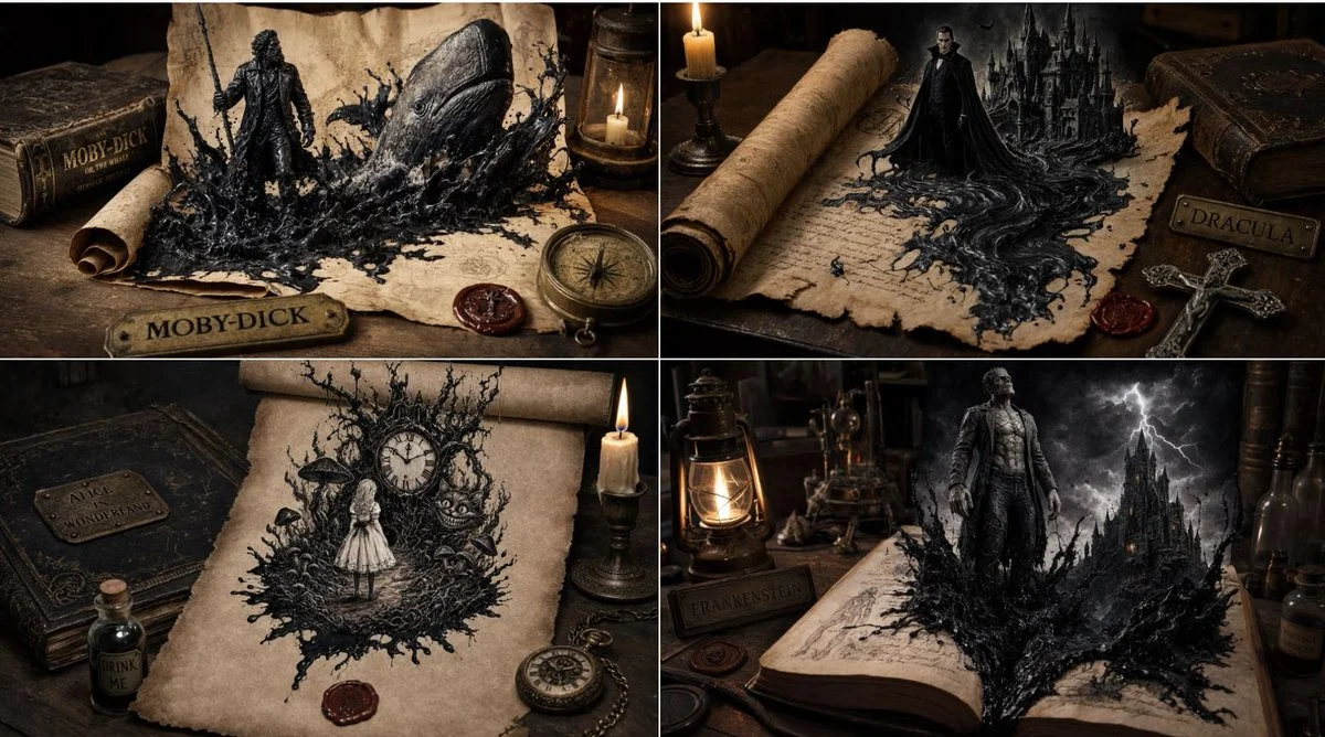 Ancient tome unleashes its hero in swirling ink