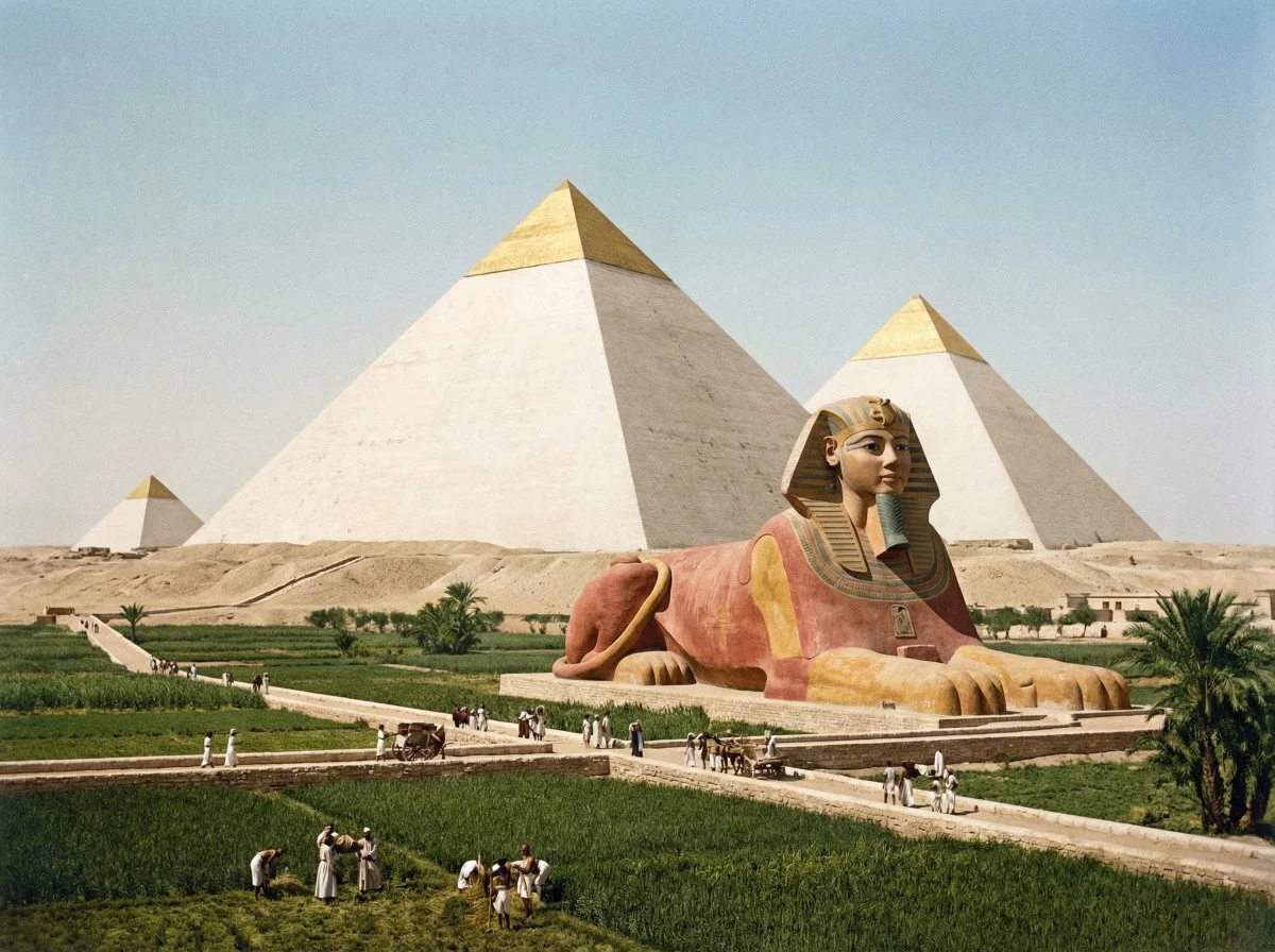 Ancient Wonders Reimagined: The Pyramids and Sphinx in Their Glory