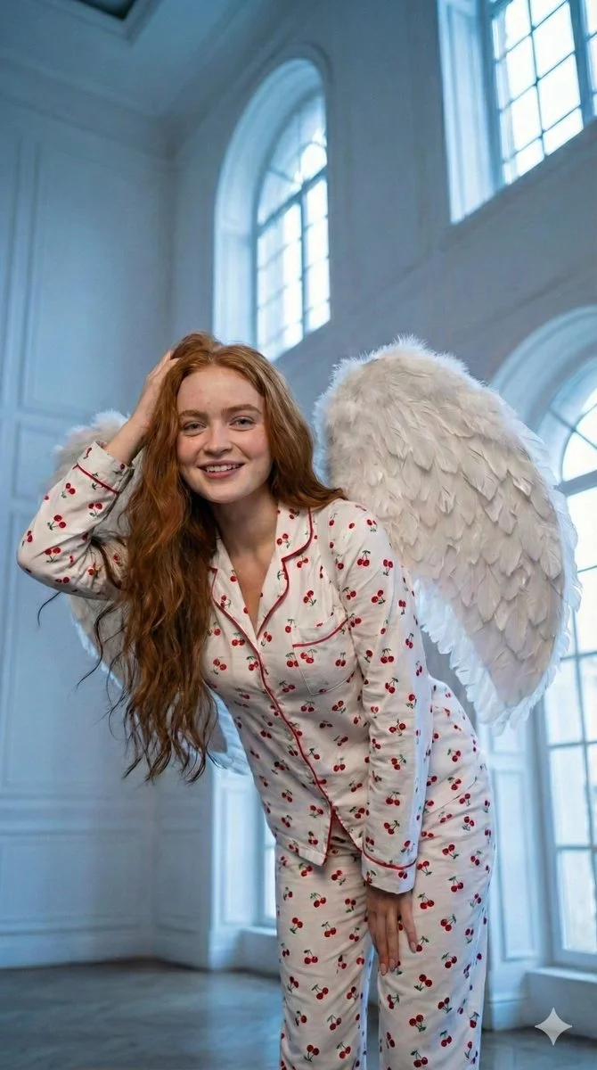 Angelic Allure: A Playful Portrait