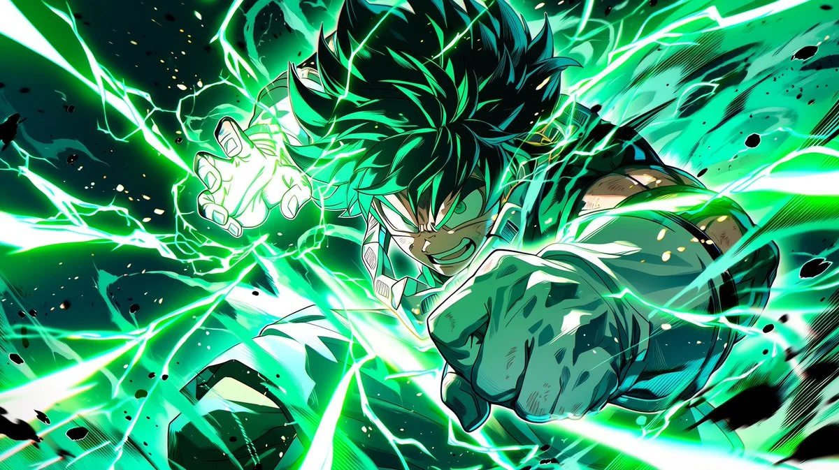 Anguished anime warrior glows with power in dramatic V-Ray scene