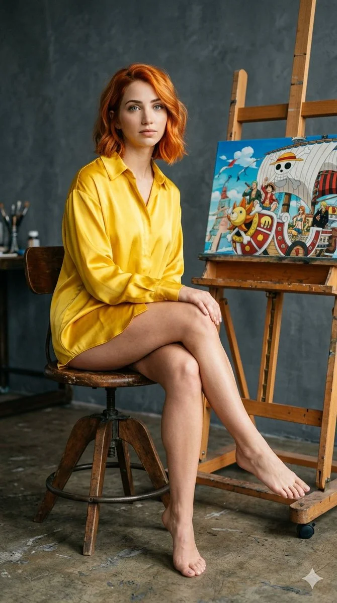 Anne Hathaway in a Sophisticated Studio Portrait with Artistic Flair