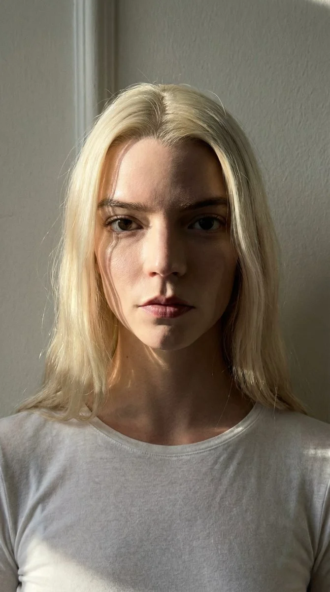 Anya Taylor Joy Inspired Portrait in Sharp Daylight Contrast