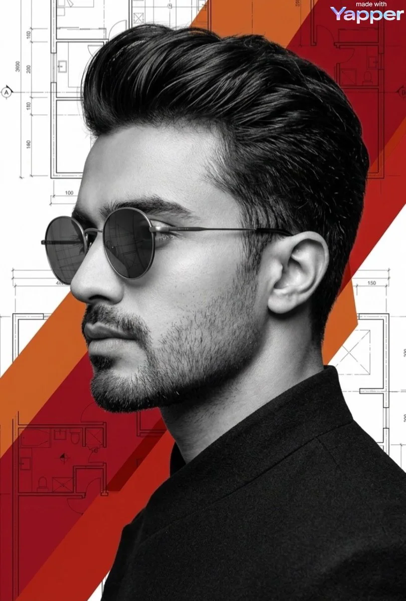 Architectural Shadows: Modern Portrait in Focus