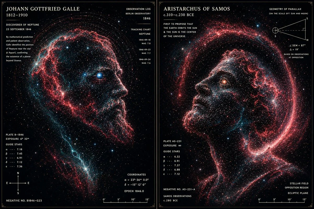 Aristarchus of Samos sees cosmic dust swirl into a nebula portrait