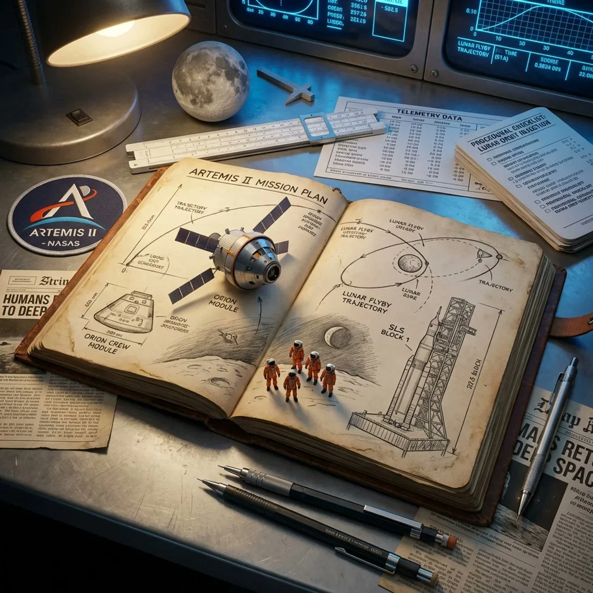 Artemis II Mission Journal with 3D Diorama Emergence